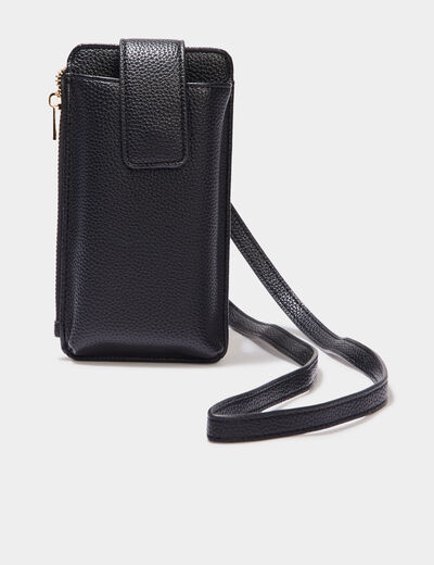 Sac pochette de téléphone noir femme