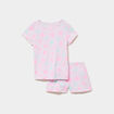 Ensemble pyjama short et t-shirt coton mauve fille