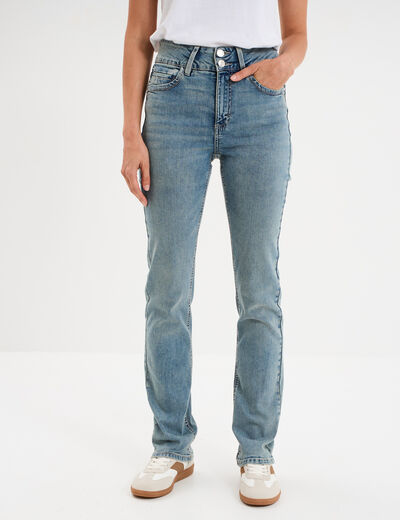Jeans slim coton bleu femme