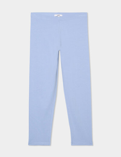 Legging 7/8ème taille élastiquée bleu clair femme