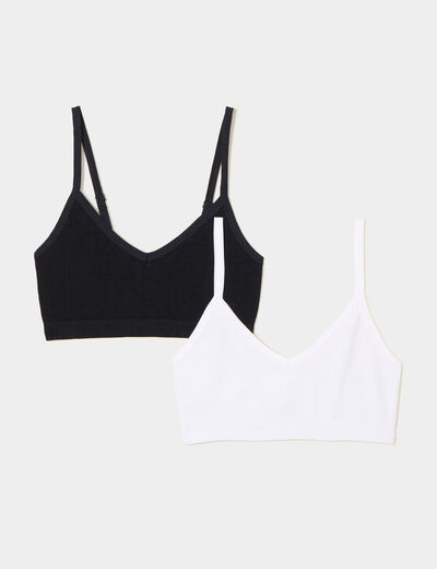 Lot 2 brassières bretelles ajustables noir femme