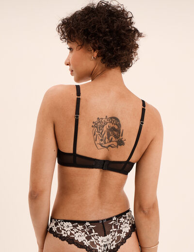 Soutien-gorge corbeille avec dentelle noir femme