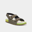 Sandales plates Kickers Sunyva vert kaki garçon