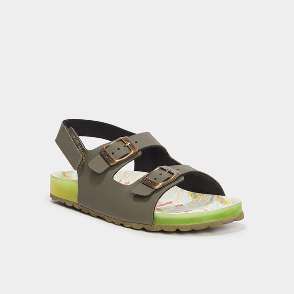 sandales plates kickers sunyva vert kaki garcon Sandales plates Kickers Sunyva vert kaki garçon