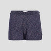 Bas de pyjama short liseré dentelle bleu marine femme