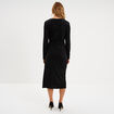 Robe effet velours noeud c&ocirc;t&eacute; noir femme