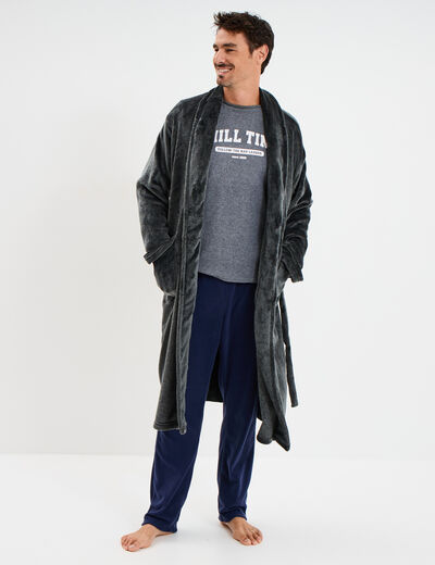 Ensemble pyjama 2 pi&egrave;ces gris clair homme