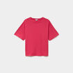 T-shirt col rond manches courtes coton rose cerise femme grande taille