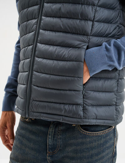 Doudoune sans manches l&eacute;g&egrave;re d&eacute;perlante vert fonc&eacute; homme