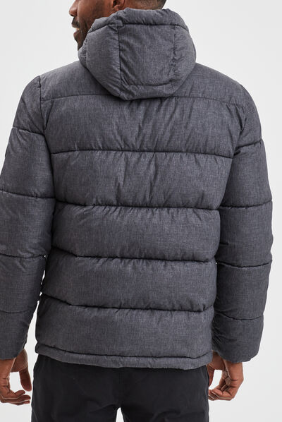 Doudoune zippée à capuche gris foncé homme