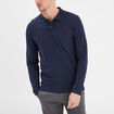 Polo manches longues en coton bleu marine homme