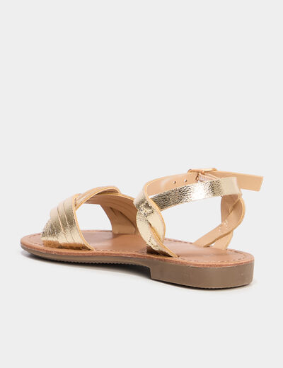 Sandales plates jaune or fille