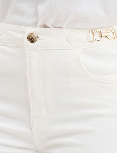 Jeans bootcut taille haute denim blanc femme