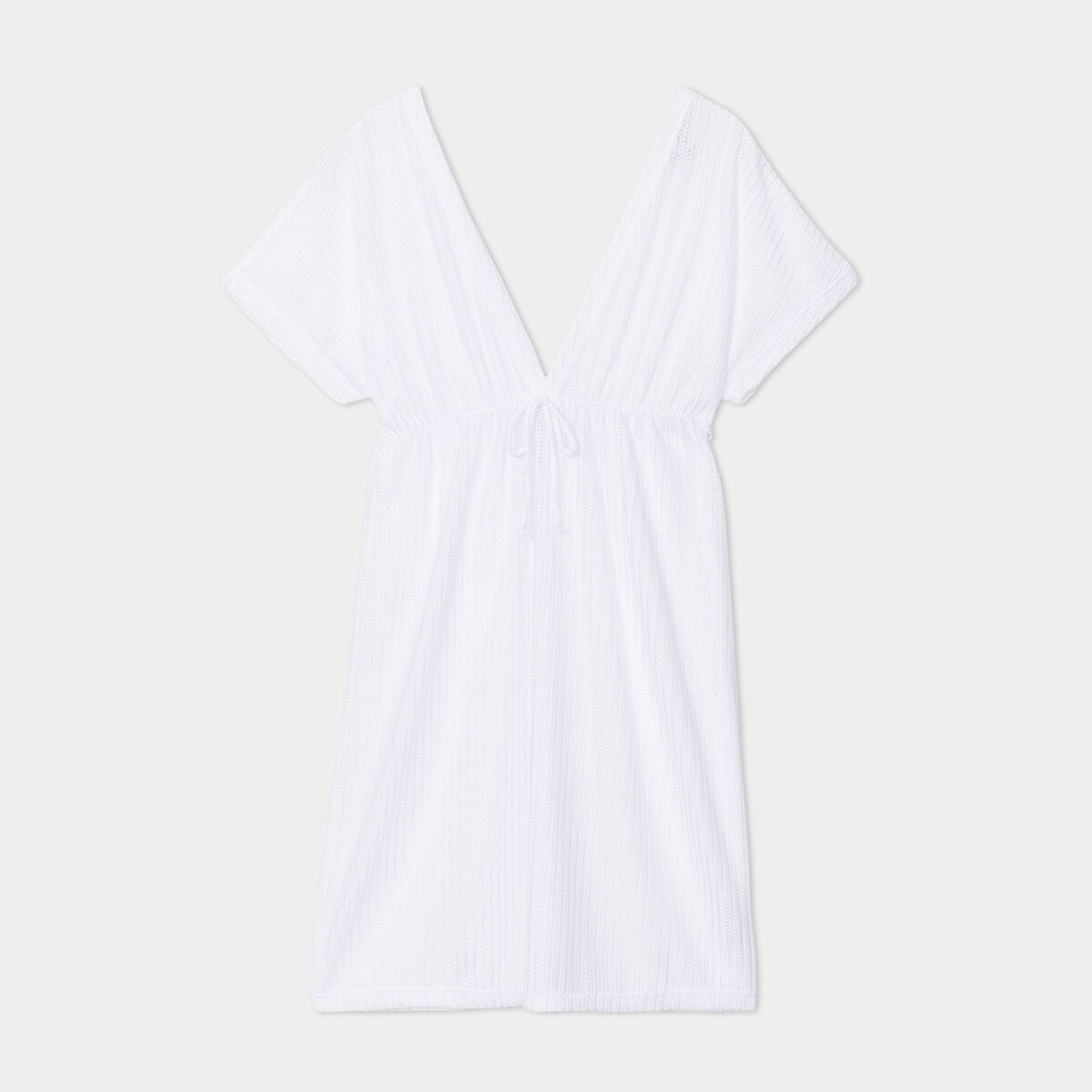Robe de plage ajourée blanc femme