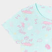 T-shirt col rond manches courtes coton bleu clair fille