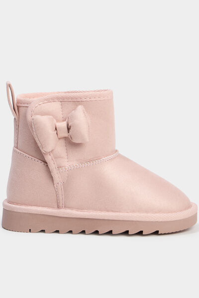 Boots fourr&eacute;es avec noeuds rose fille
