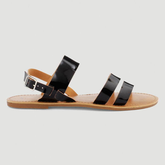 Sandales vernies à boucle femme noir