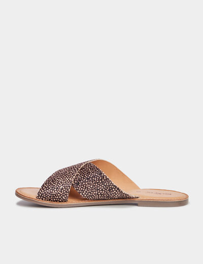 Mules brides croisées en cuir Kickers noir femme