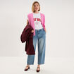 Gilet sans manches col V boutonn&eacute; rose femme