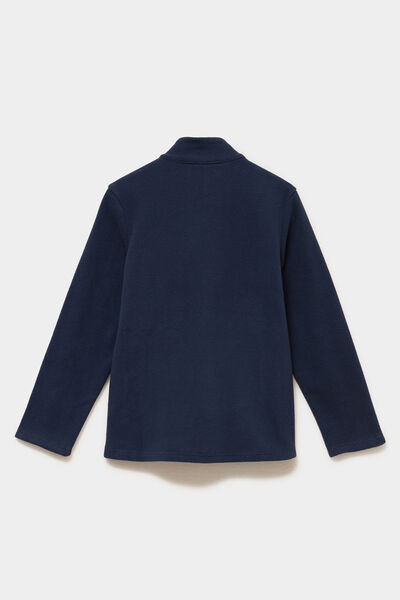 Gilet polaire zipp&eacute; manches longues bleu marine mixte
