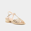 Sandales &agrave; talons jaune or femme
