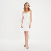 Robe portefeuille plis taille blanc femme