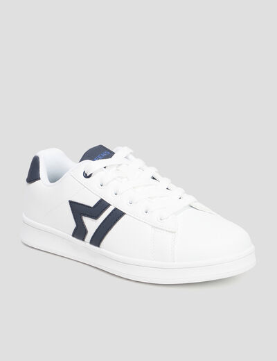 Tennis basses à lacets Creeks Thisto blanc garçon