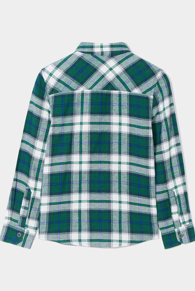 Chemise manches longues Creeks vert foncé garçon