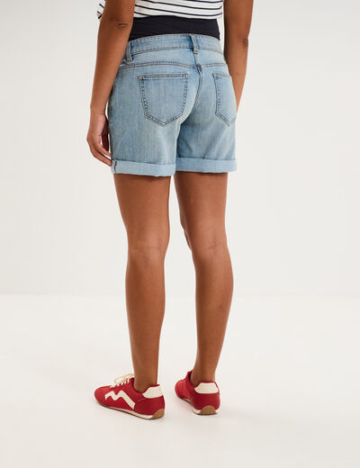 Short de grossesse en jean denim stone femme maternit&eacute;