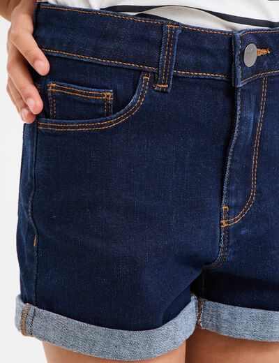 Short en jean denim 5 poches denim brut fille