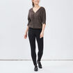 Pantalon legging skinny poche zipp&eacute;e noir femme