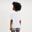 T-shirt droit manches courtes coton blanc femme