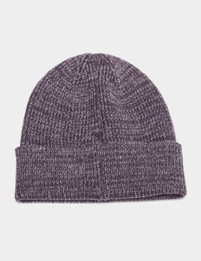 Bonnet tricot&eacute; gris fonc&eacute; mixte
