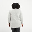Manteau mi-long droit zippé col mao gris clair femme grande taille