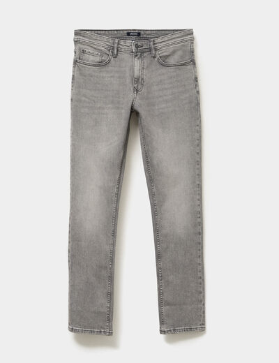 Jeans denim straight 5 poches Creeks denim gris homme