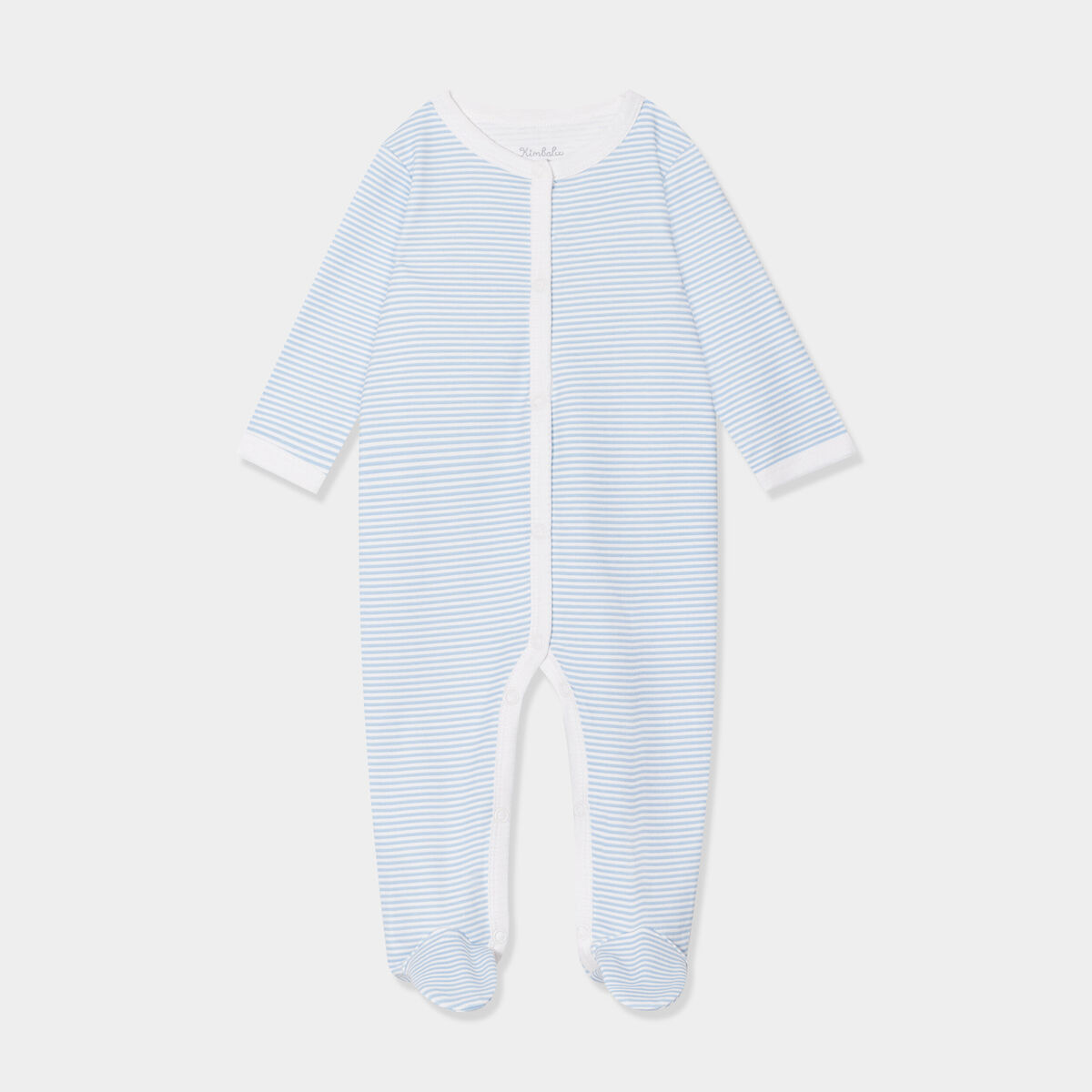 Dors-bien manches longues boutonné coton bleu bébé garçon