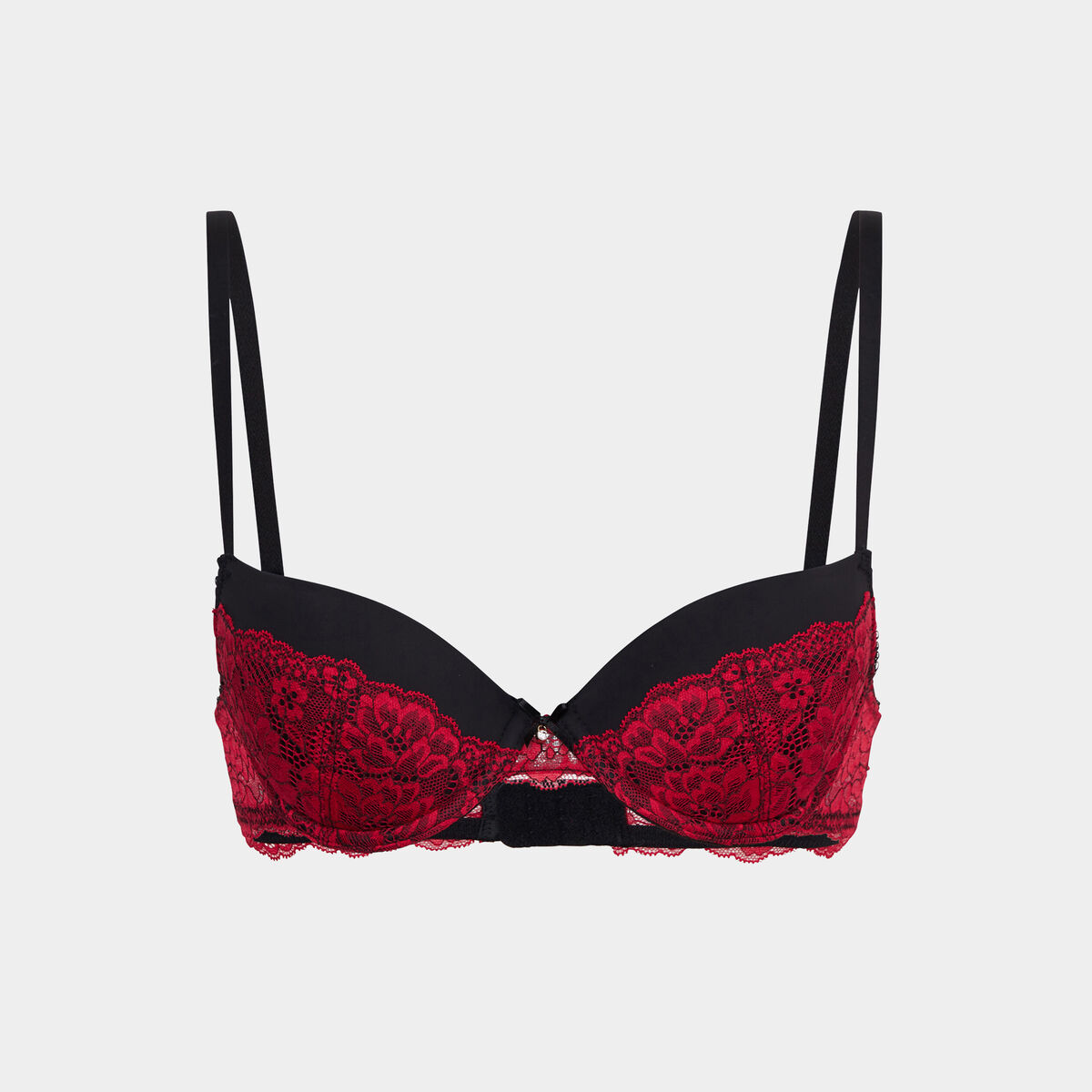 Soutien-gorge corbeille micro dentelle rouge femme