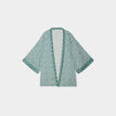 Veste kimono manches 3/4 vert turquoise femme