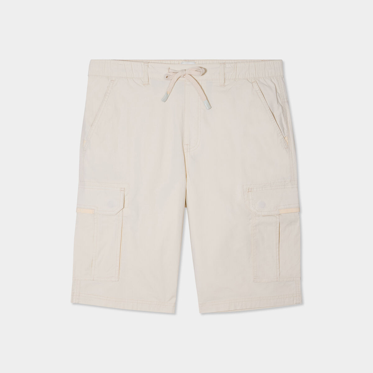 Bermuda cargo droit coton majoritaire beige homme