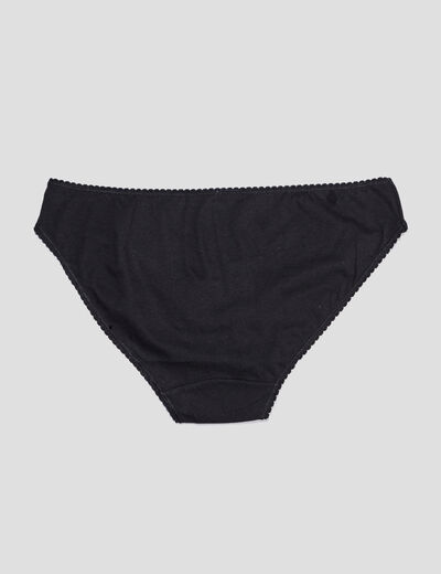 Lot de 3 culottes en coton noir femme