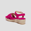 Sandales compensées brides croisées rose femme