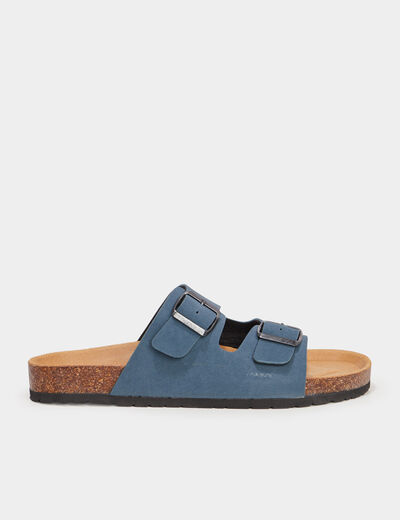 Mules avec boucles bleu marine homme