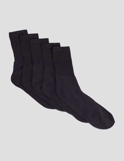Lot 5 paires chaussettes noir homme