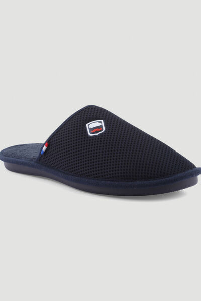 Chaussons mules bleu marine homme