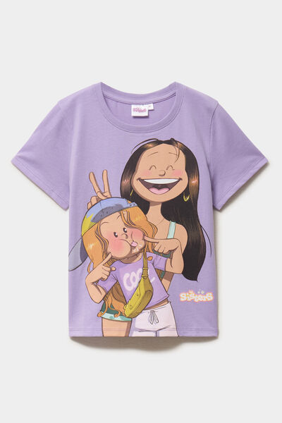 T-shirt avec manches courtes Les Sisters parme fille