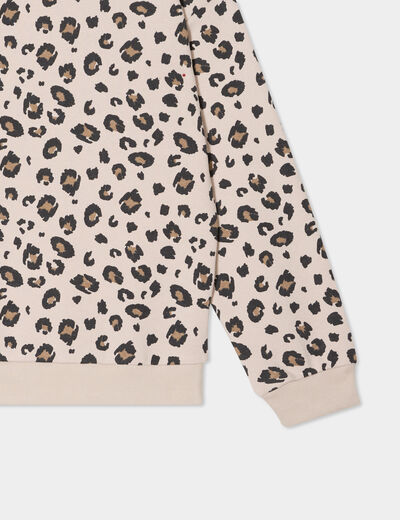 Sweat col rond manches longues sable fille