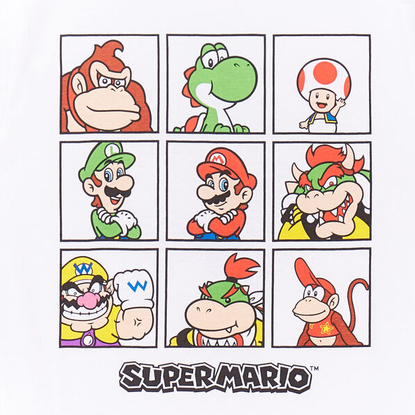 t shirt manches courtes super mario blanc garcon T-shirt manches courtes Super Mario blanc garçon