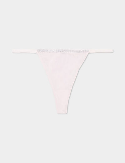 String avec strass rose clair femme