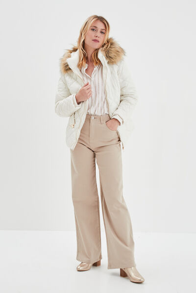 Chemise fils métallisés Creeks ecru femme