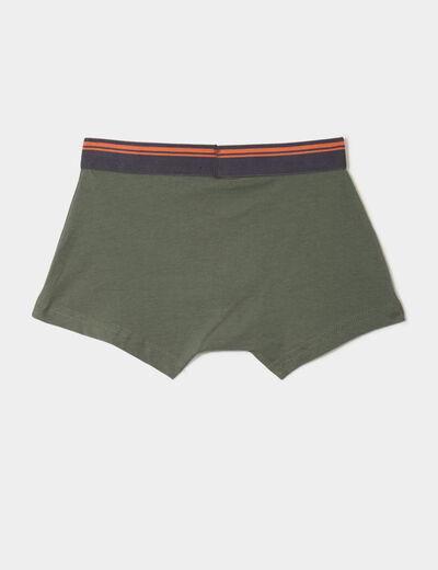 Lot 5 boxers coton vert kaki garçon